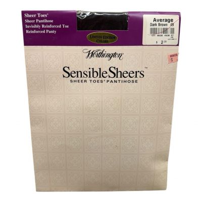 Worthington Sensible Sheers Pantyhose Average Dark Brown 49 Sheer Toes